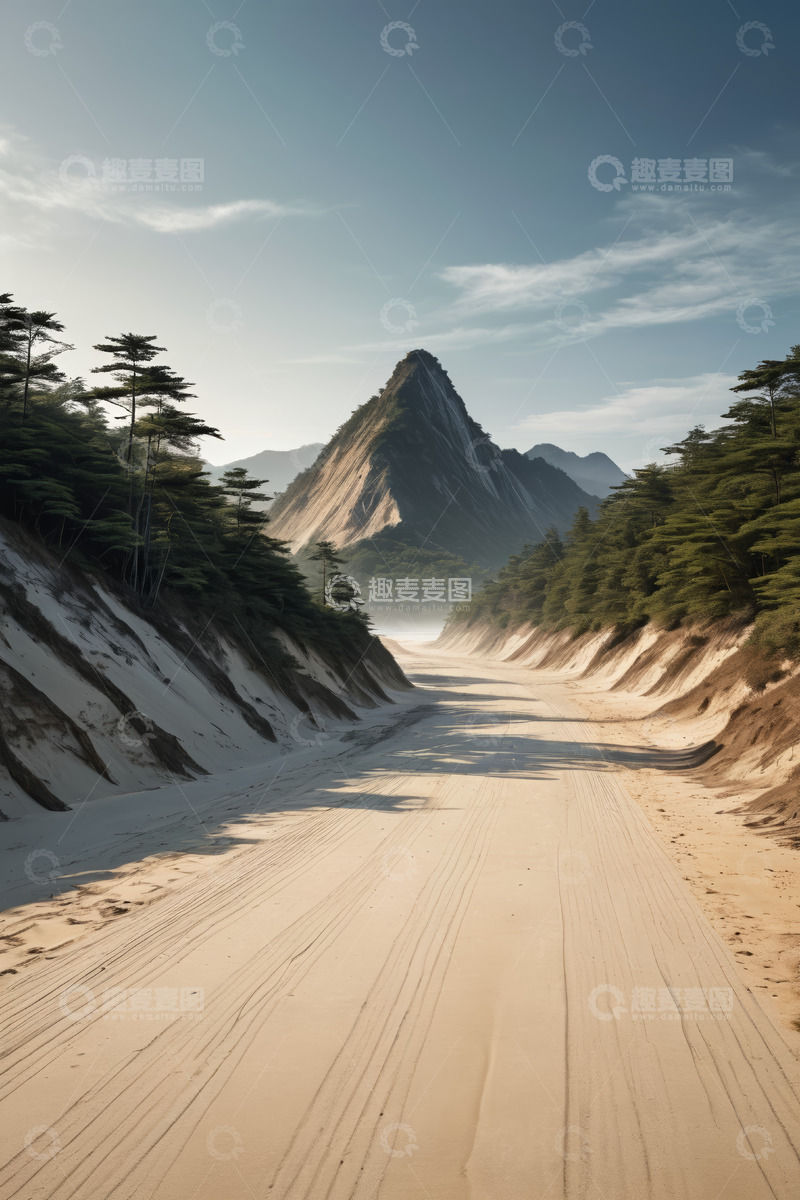 高清大图下载【趣麦麦图】山间沙路自然风光