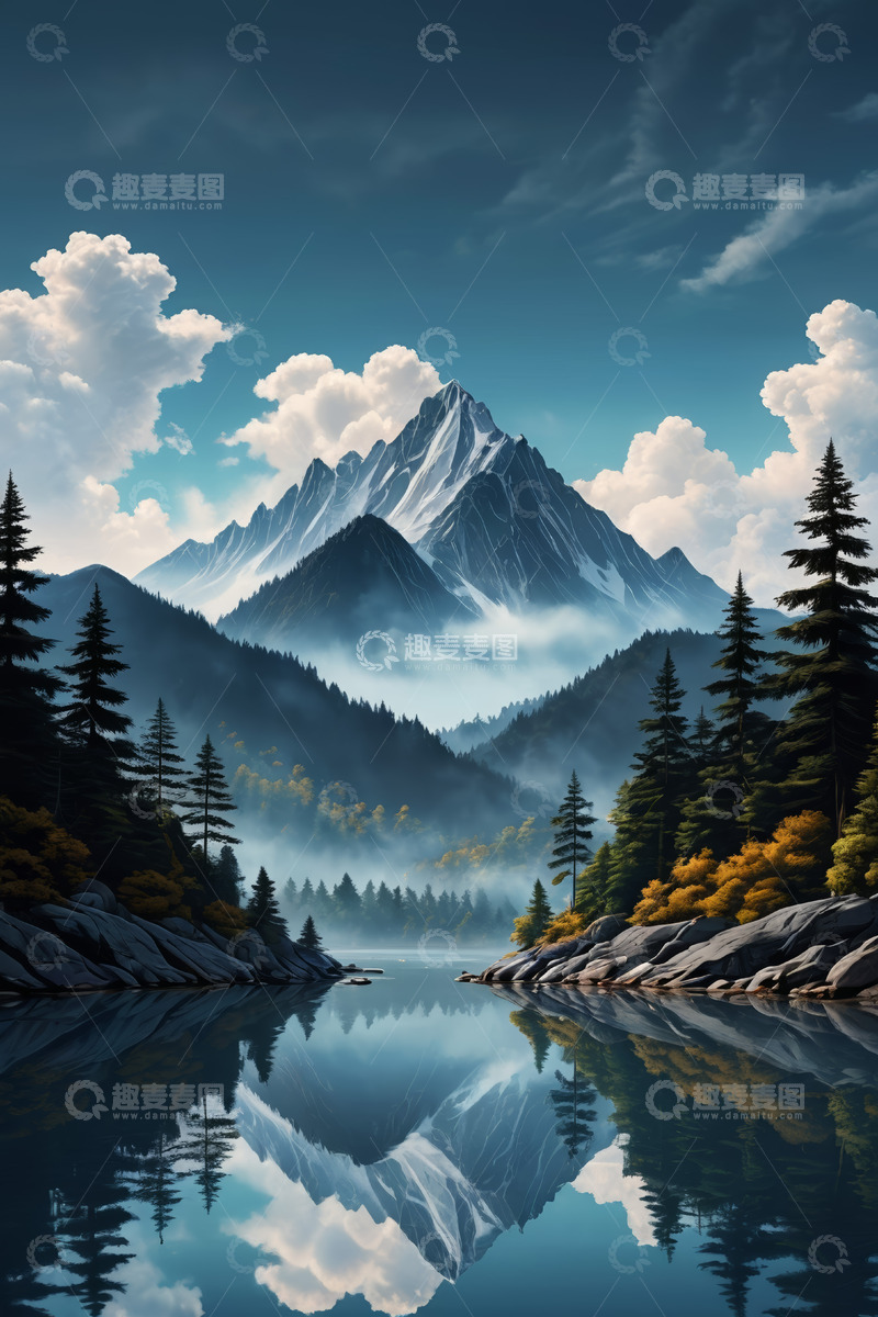 高清大图下载【趣麦麦图】山水湖泊自然风光