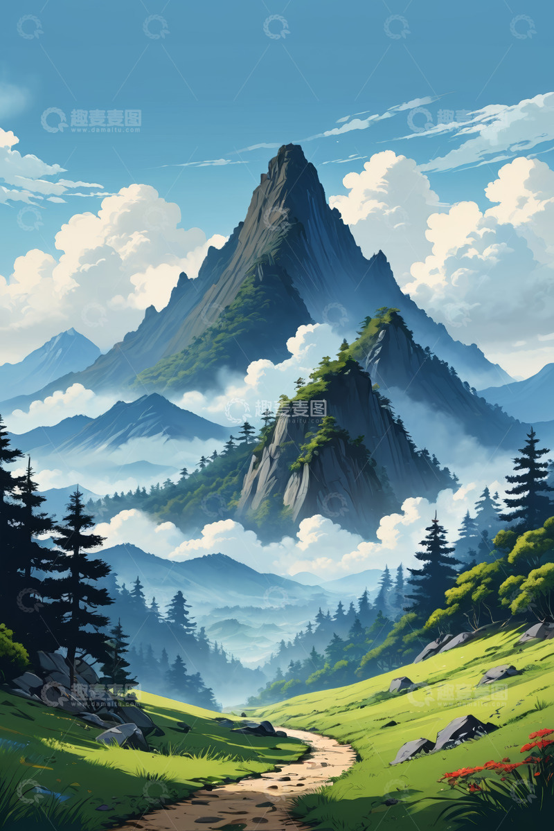 高清大图下载【趣麦麦图】山间森林自然风光