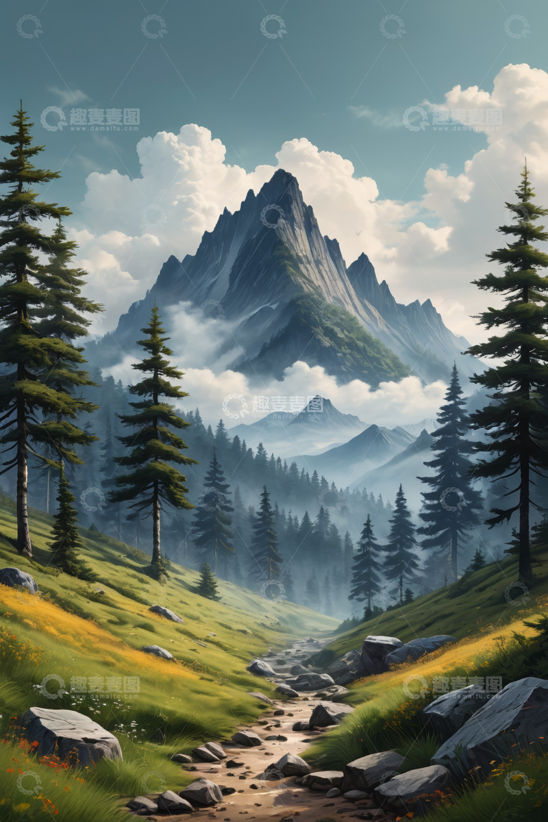 高清大图下载【趣麦麦图】山间森林风景自然景观