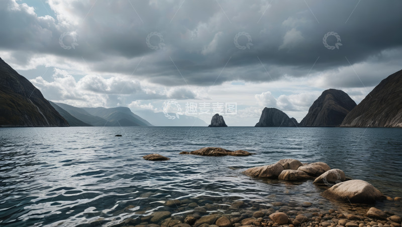 高清大图下载【趣麦麦图】山水间平静的水域风景