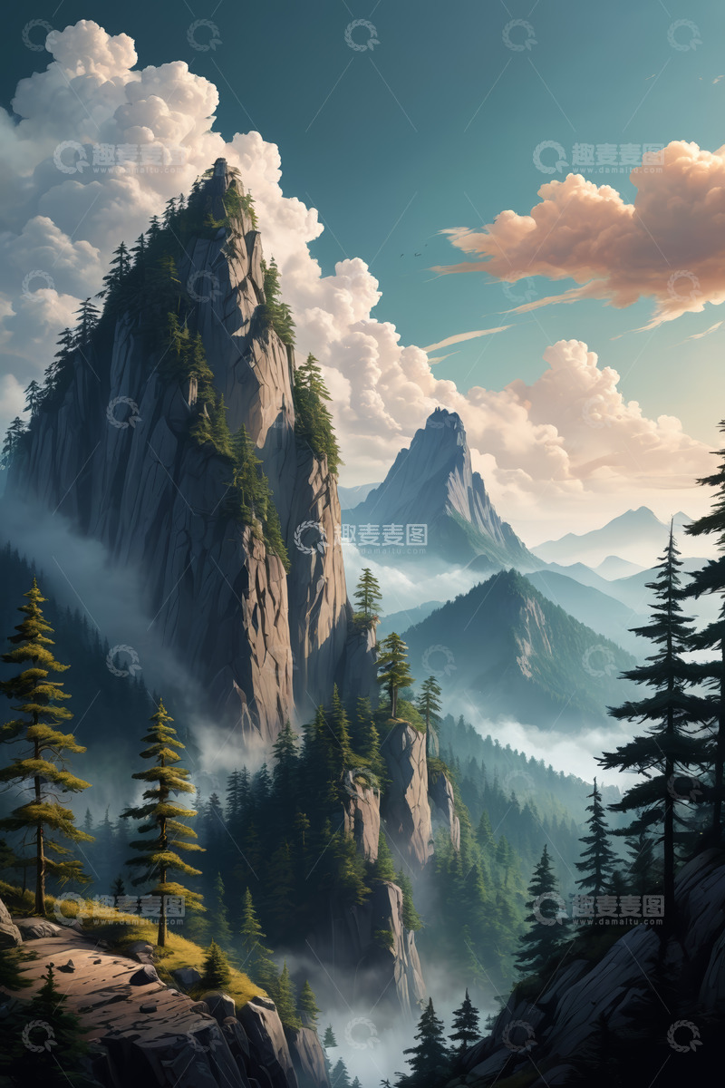 高清大图下载【趣麦麦图】山林云海自然风光