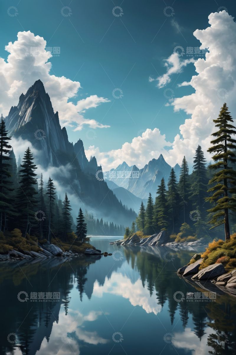 高清大图下载【趣麦麦图】山水湖泊森林自然风光