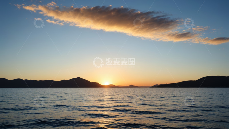 高清大图下载【趣麦麦图】海上日落自然风光
