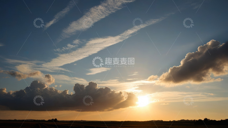 高清大图下载【趣麦麦图】日落时分天空云彩美景