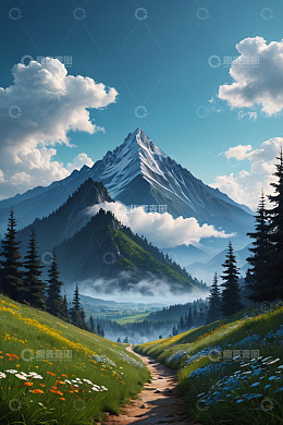 山间小径自然风光美景
