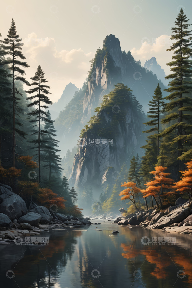 高清大图下载【趣麦麦图】山林河流自然风光