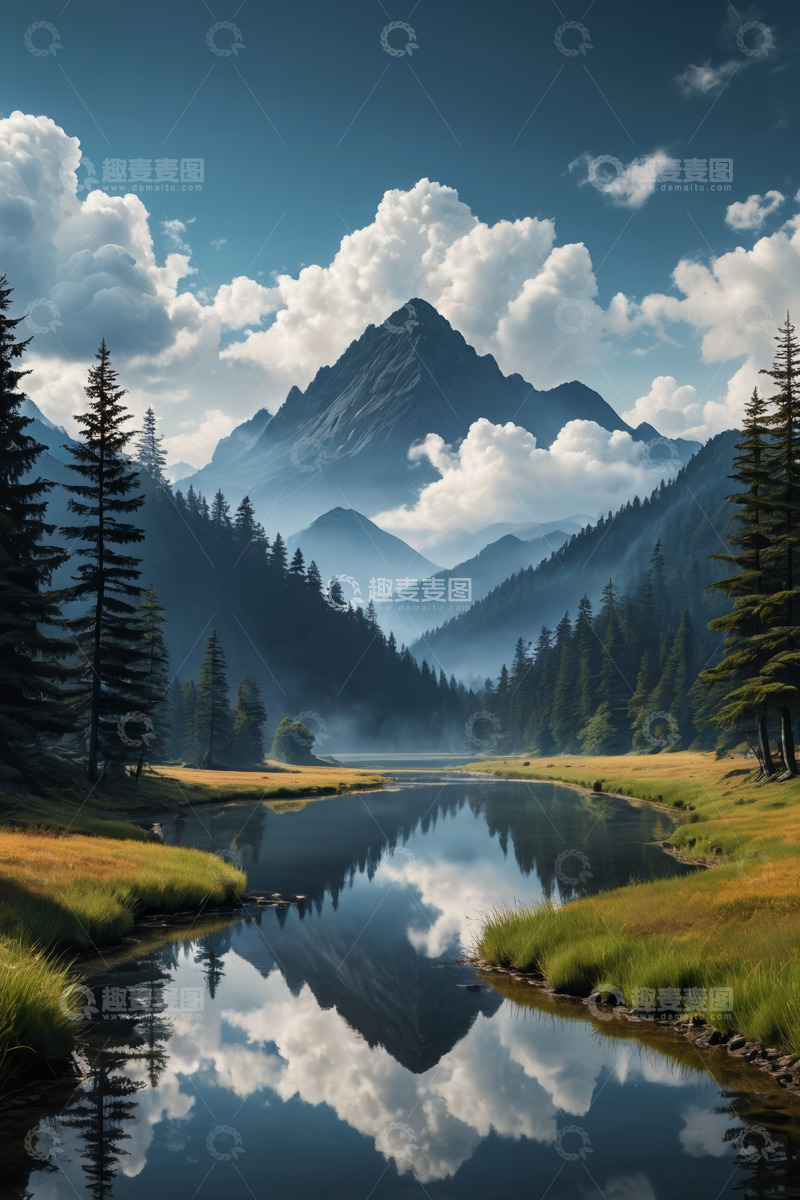 高清大图下载【趣麦麦图】山林湖泊自然风光