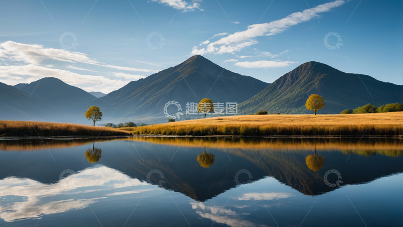 高清大图下载【趣麦麦图】山水湖泊自然风光全景