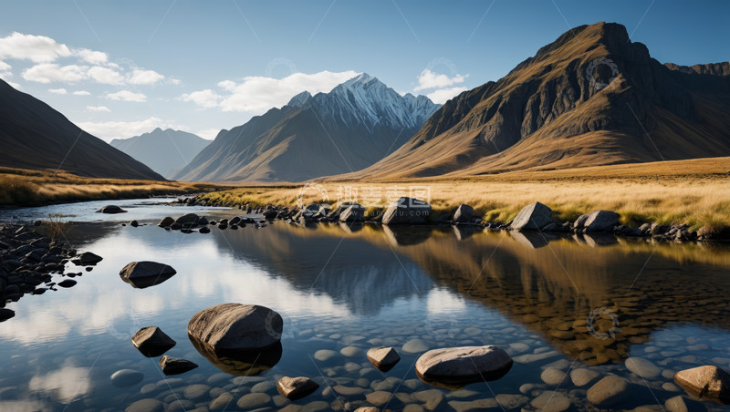 高清大图下载【趣麦麦图】山间河流自然风光