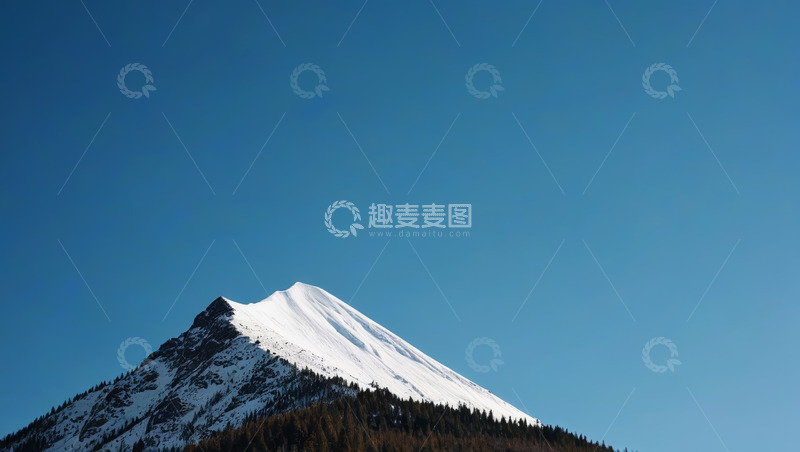高清大图下载【趣麦麦图】雪山蓝天自然景观