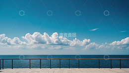 海边平台蓝天白云海景