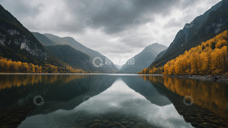 高清大图下载【趣麦麦图】秋日山水湖泊风景