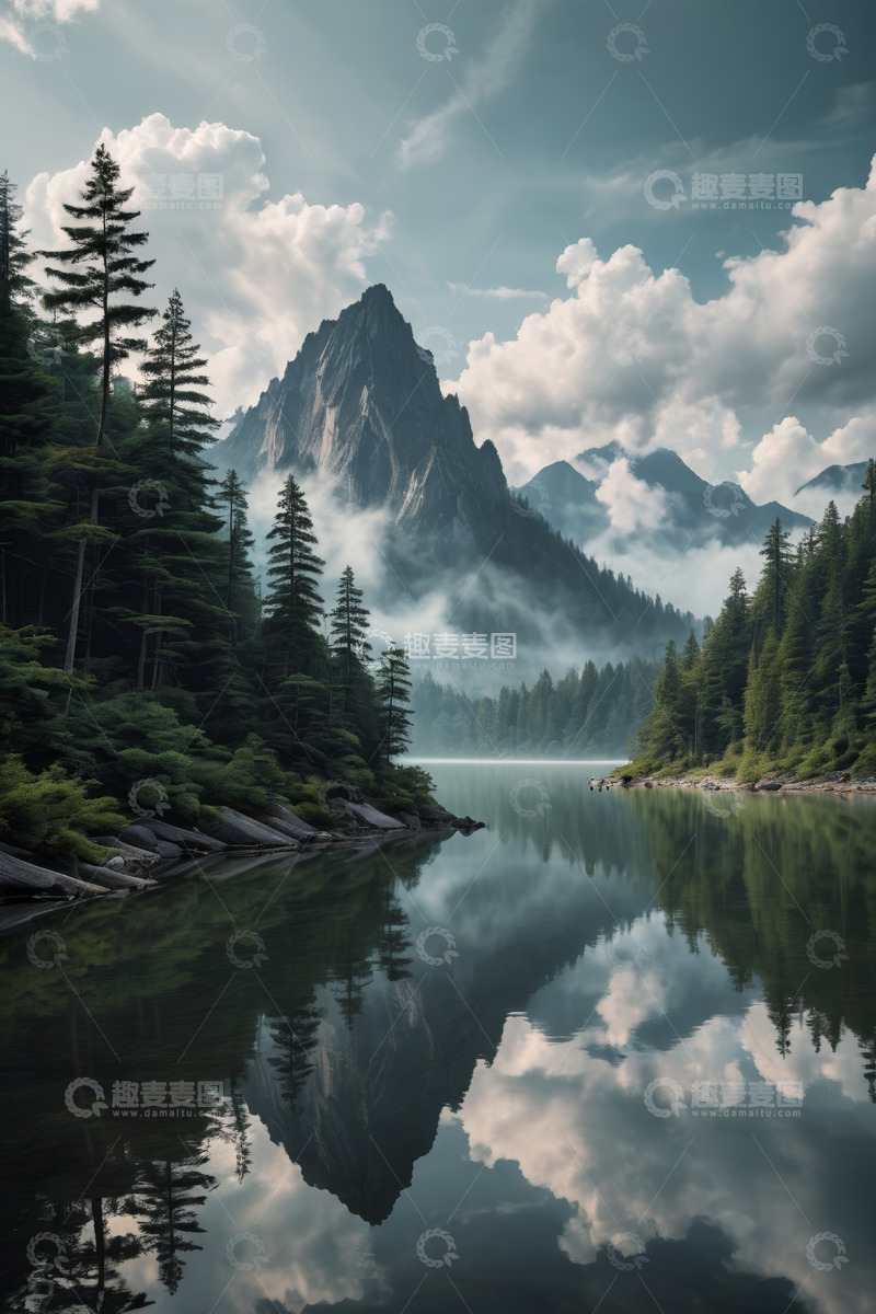 高清大图下载【趣麦麦图】山林湖泊自然景观