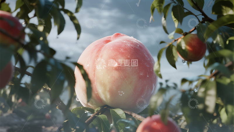 高清大图下载【趣麦麦图】阳光下的桃子特写