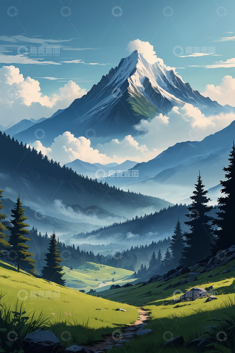 高清大图下载【趣麦麦图】山间森林自然风光