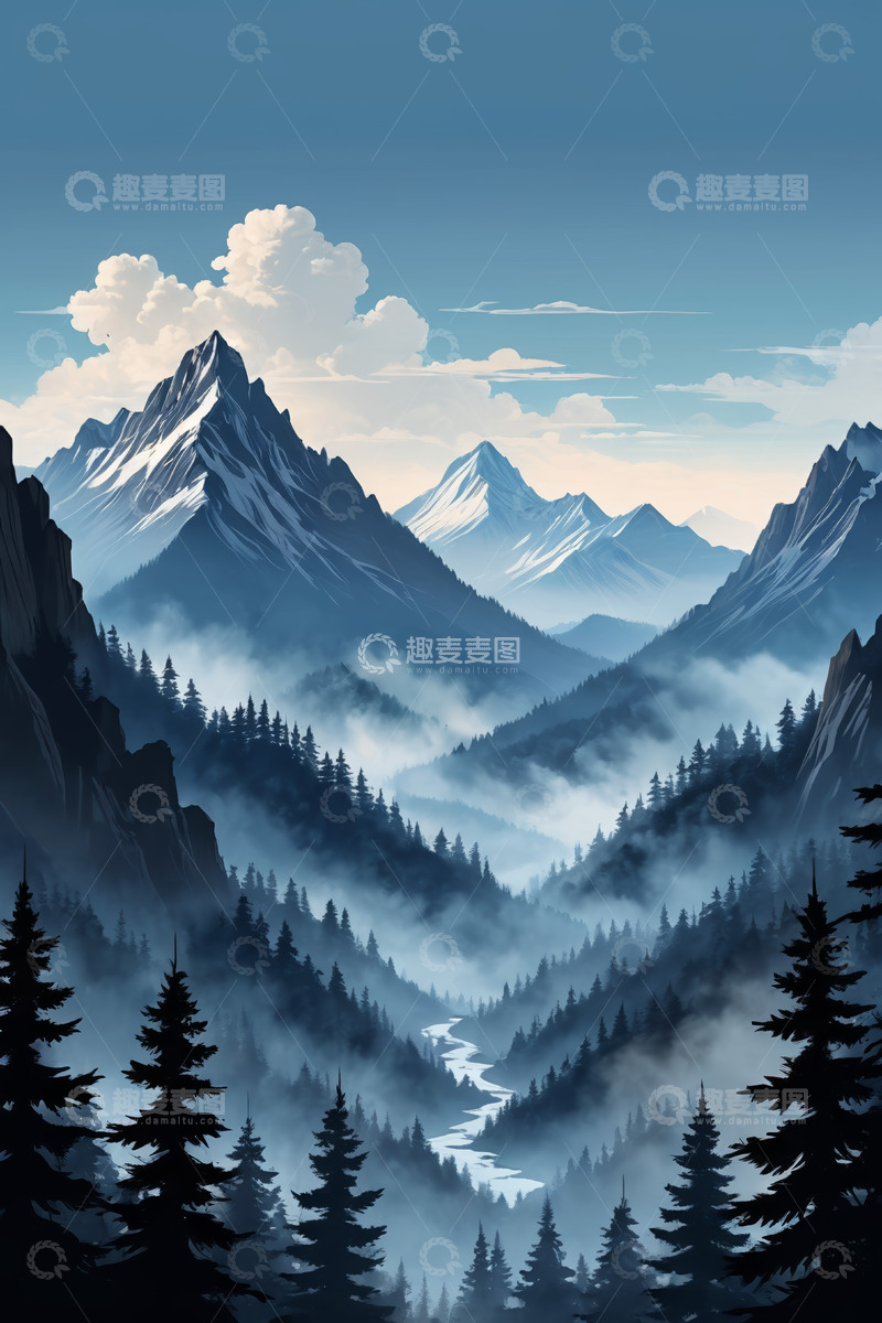 高清大图下载【趣麦麦图】山林云海自然风光