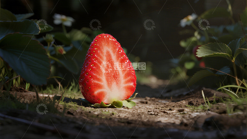 高清大图下载【趣麦麦图】自然光草莓特写摄影图