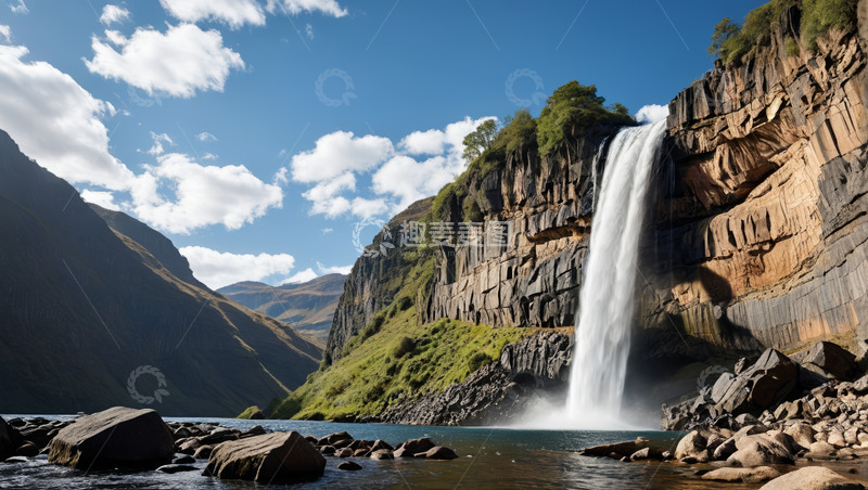 高清大图下载【趣麦麦图】山间瀑布自然风光景色