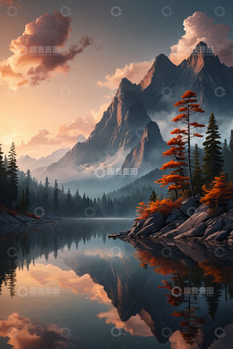 高清大图下载【趣麦麦图】山水湖泊自然风光