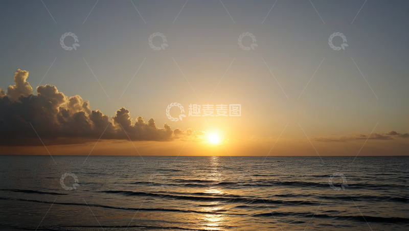 高清大图下载【趣麦麦图】海上日落风景