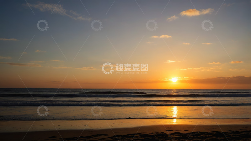 高清大图下载【趣麦麦图】海滩日落自然风光