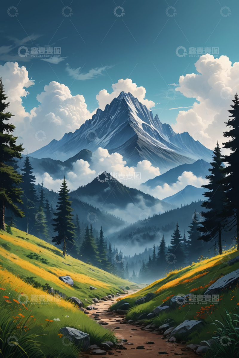 高清大图下载【趣麦麦图】山间森林自然风光