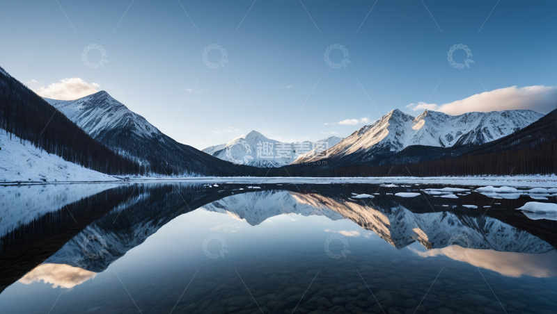 高清大图下载【趣麦麦图】雪山湖泊自然景观