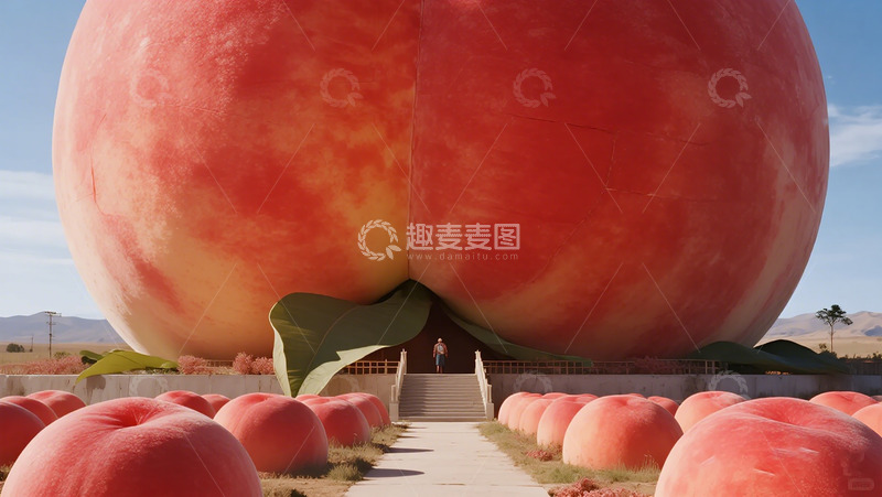 高清大图下载【趣麦麦图】巨型桃子主题公园景观