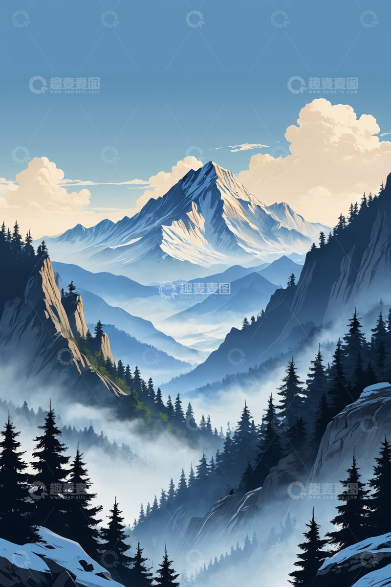 高清大图下载【趣麦麦图】山峦森林自然风光