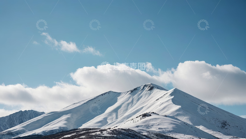 高清大图下载【趣麦麦图】雪山蓝天自然风光