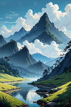 山水相依的自然风光
