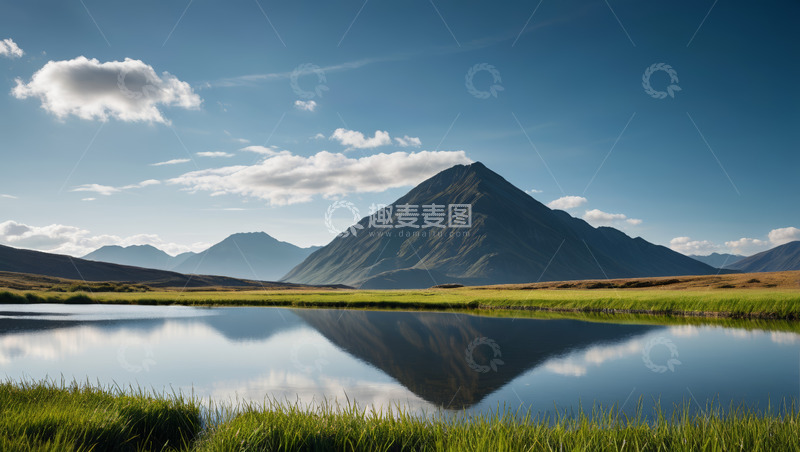 高清大图下载【趣麦麦图】山峦湖泊自然风光全景