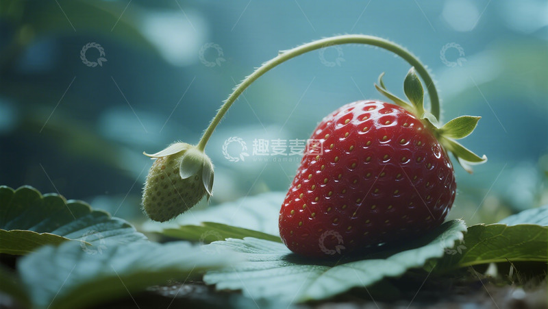 高清大图下载【趣麦麦图】自然清新草莓特写摄影
