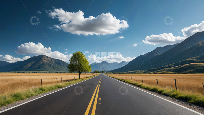 高清大图下载【趣麦麦图】开阔道路自然风光风景