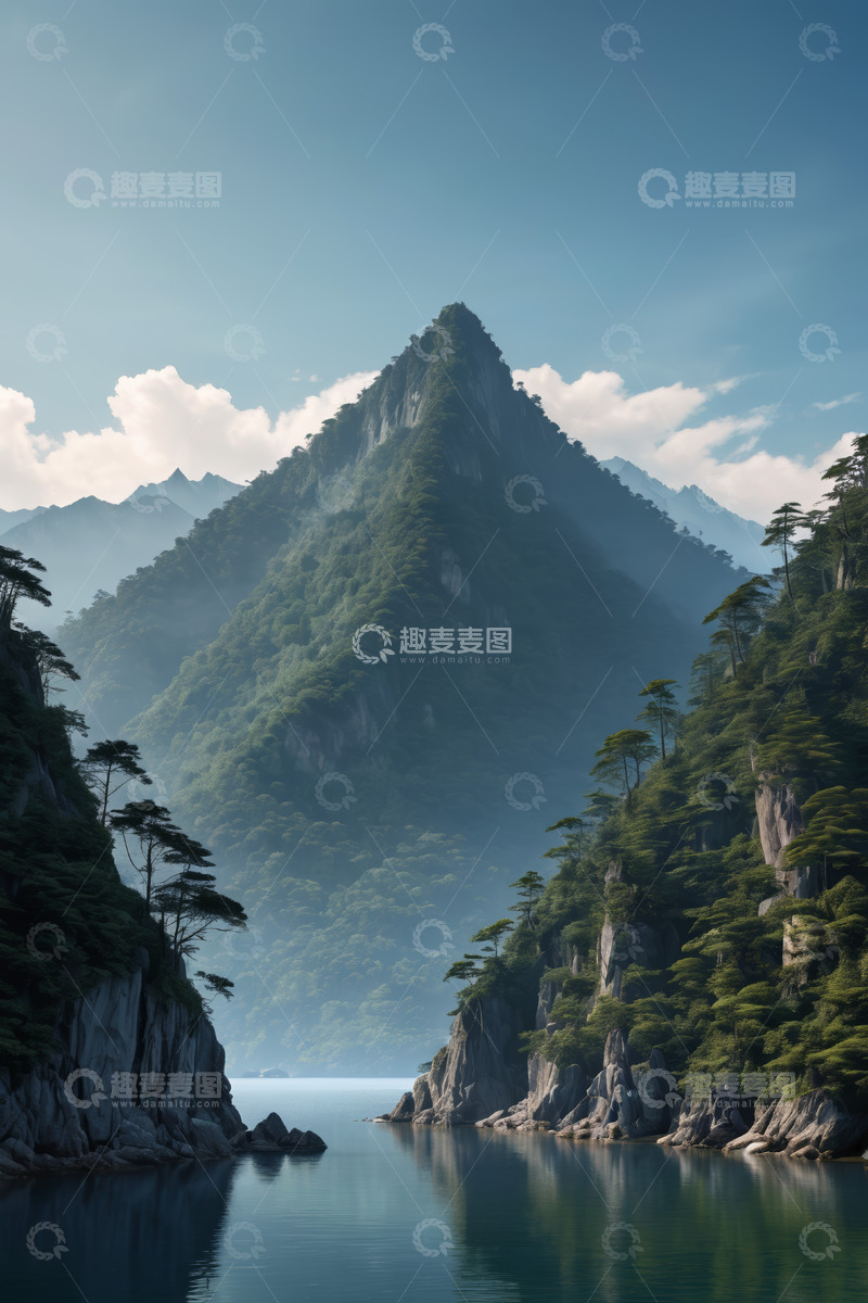 高清大图下载【趣麦麦图】山水相依的自然风光