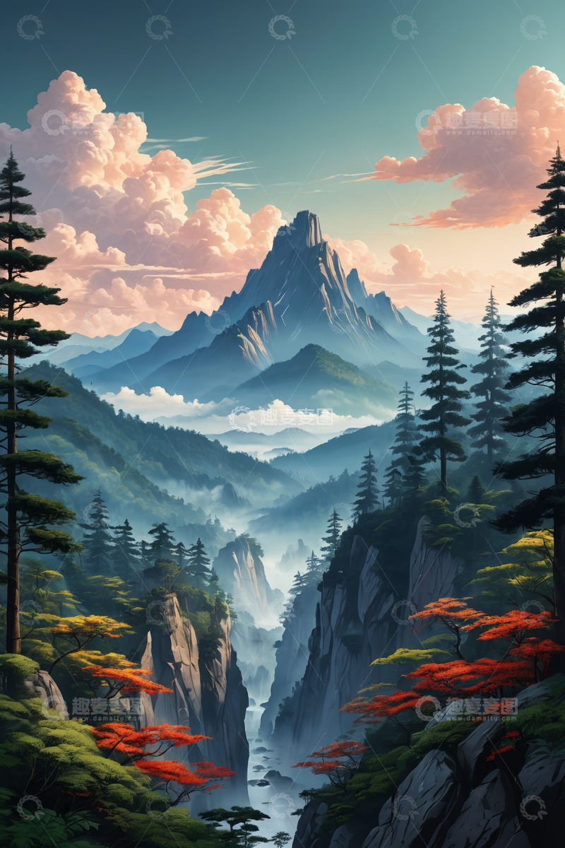 高清大图下载【趣麦麦图】山林云海壮丽自然风光