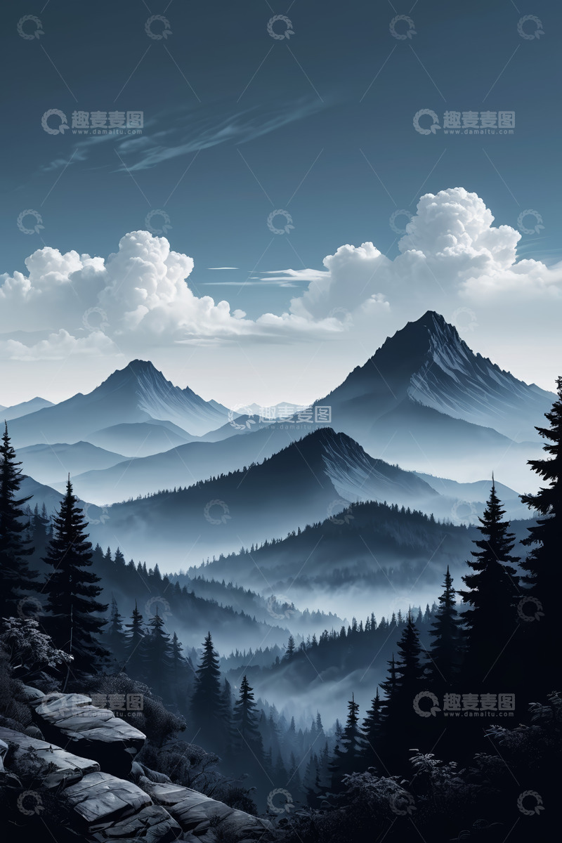 高清大图下载【趣麦麦图】山林云海自然风光