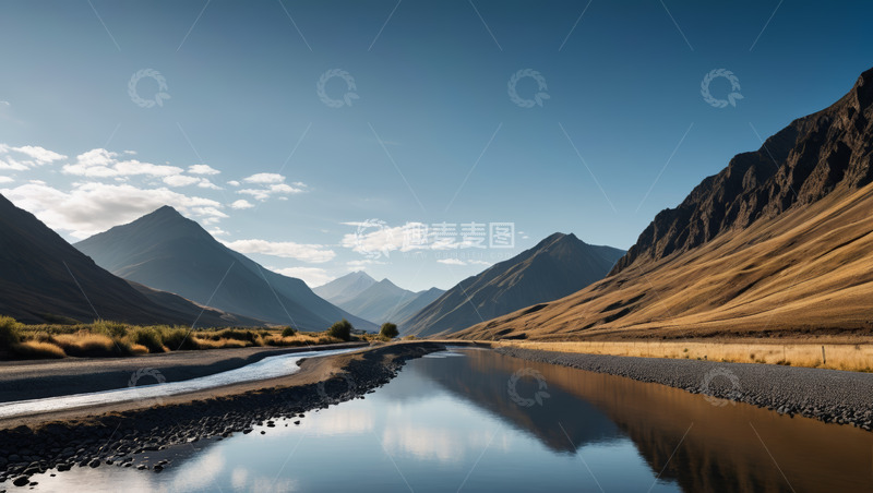 高清大图下载【趣麦麦图】山间河流自然风光
