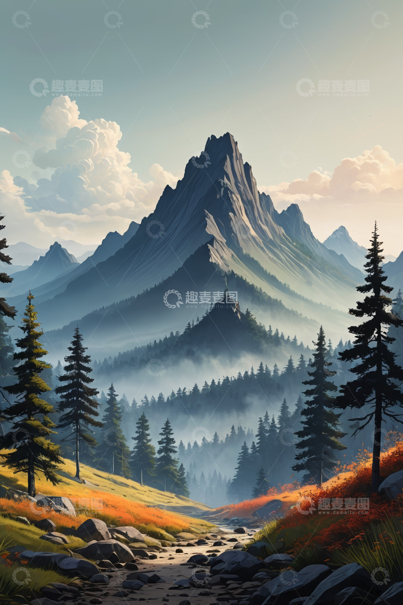 高清大图下载【趣麦麦图】山间森林自然风光