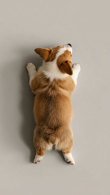 柯基犬站立背影写真