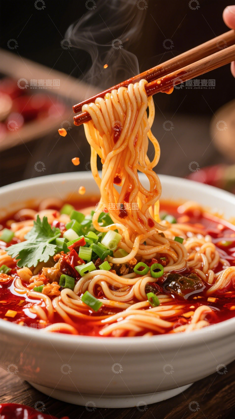高清大图下载【趣麦麦图】麻辣面条美食摄影图片