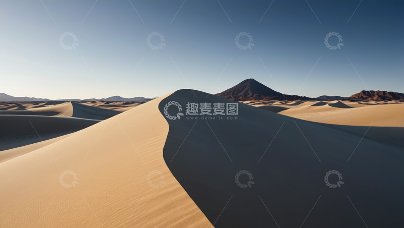 高清大图下载【趣麦麦图】广袤沙漠中的沙丘风光