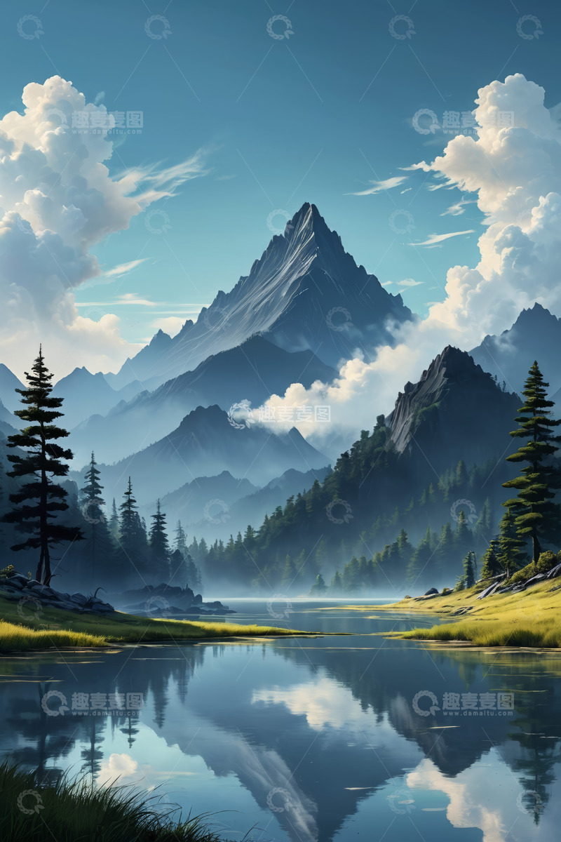 高清大图下载【趣麦麦图】山景湖泊自然风光