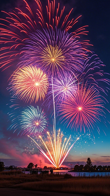绚丽烟花夜空绽放