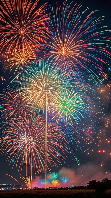 绚丽烟花夜空绽放