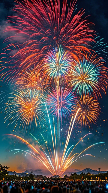 绚丽烟花夜空
