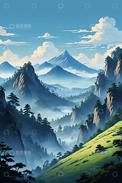 青山云海自然风光