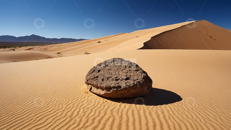 高清大图下载【趣麦麦图】沙漠中孤立的岩石景象