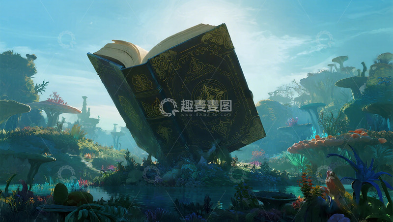 高清大图下载【趣麦麦图】奇幻森林魔法书插画